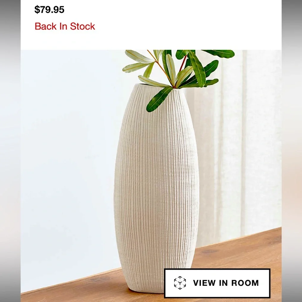 COPY - Crate&Barrel Alura tall cream vase